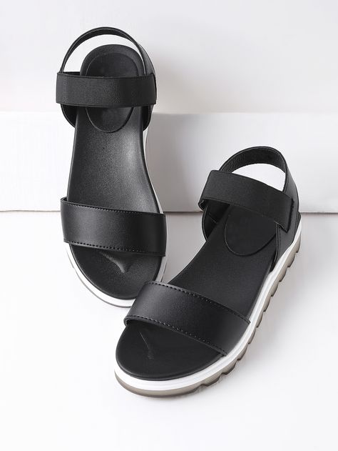 Shop Black Contrast Sole Flatform Sandals online. SheIn offers Black Contrast Sole Flatform Sandals & more to fit your fashionable needs. Sparkly Wedding Shoes, Nike Shoes Women Fashion, Wedding Shoes Sandals, Comfortable Work Shoes, Cute Shoes Heels, Fashion Shoes Sandals, Sandal Online, Trending Sandals, Flatform Sandals