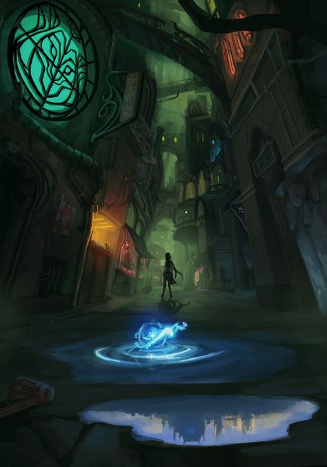 Arcane Environment Concept Art, Under City Arcane, Arcane Buildings, Arcane Cityscape, Arcane Concept Art Environment, Arcane Environment Art, Arcane Background Art, Undercity Arcane, Arcane Environment