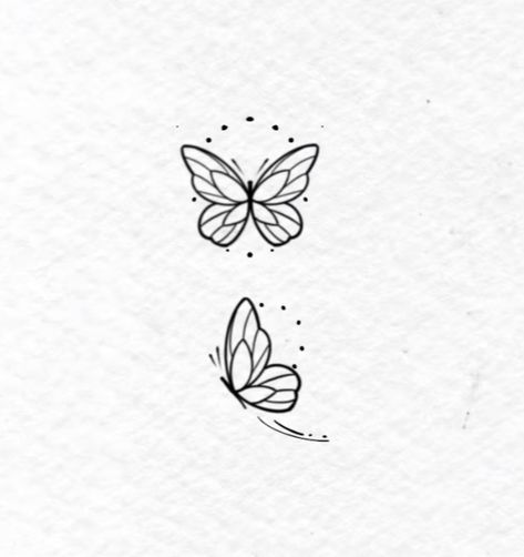 Tattoo Ideas Butterfly Project, Sibling Butterfly Tattoos, Cute Simple Butterfly Tattoo, Flower With Semicolon Tattoo, Mini Butterfly Tattoo Simple, Butterfly Tattoo Designs Simple, Butterfly Tattoo Small Simple, Flower And Semicolon Tattoo, Tiny Butterfly Tattoo Simple