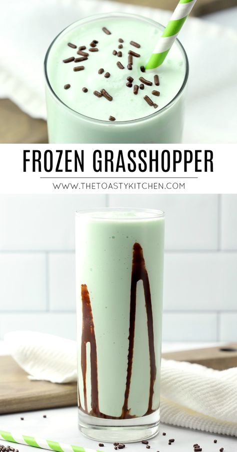 Grasshopper Drink Recipe, Grasshopper Drink, Grasshopper Recipe, Popular Drink Recipes, Frozen Drinks Alcohol, Slushy Drinks, Ice Cream Drinks, Low Calorie Drinks, Chocolate Liquor