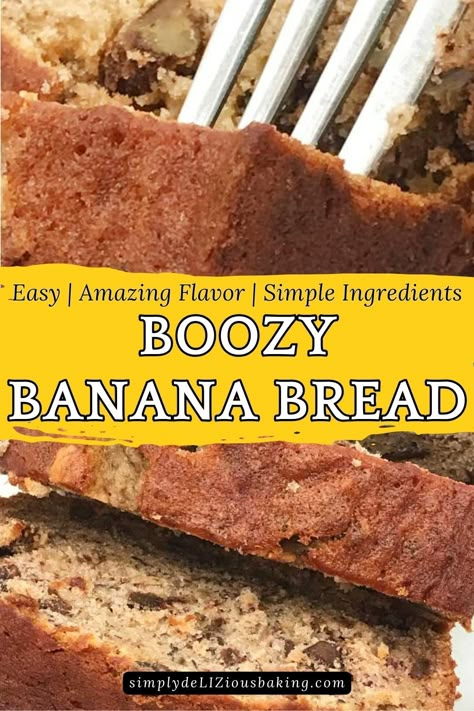 Upside Down Banana Bread Recipe, Banana Quick Bread, Old Fashioned Banana Bread, Bourbon Banana Bread, Brown Sugar Banana Bread, Banana Recipes Easy, Raisin Muffins, Baked Breakfast, Recipes Using Bananas