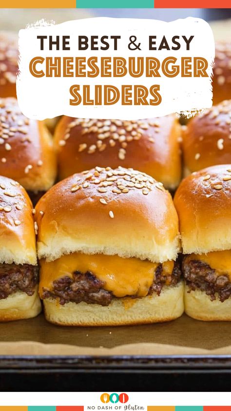 Craving a quick and satisfying meal for the whole family? These Easy Cheeseburger Sliders are loaded with juicy beef, cheddar cheese, and topped with buttery dinner rolls. Perfect for parties, game day, or any weeknight dinner! Ready in just 30 minutes. Try them tonight! Save this pin to make it later! Simple Cheeseburger Sliders, Sliders Recipes Cheeseburgers, Quick And Easy Cheeseburger Sliders, Ground Cheeseburger Sliders, Cheese Burger Sliders Ground Beef, Cheesy Beef Sliders, Cheeseburger Slider Recipes Hawaiian Rolls, Hamburger And Cheese Sliders, Ground Beef Sliders Recipes Mini Burgers