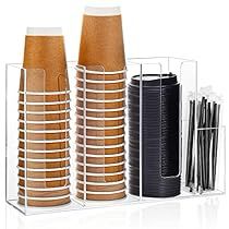 Coffee Shop Supplies, Cup Organizer, Cup Dispenser, Disposable Coffee Cups, Coffee Cup Holder, Coffee Bars In Kitchen, Acrylic Cups, Lid Organizer, Acrylic Storage