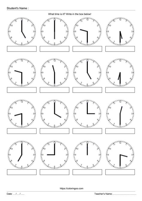 Math Exercises Grade 1, Clock Worksheets For Grade 1, Time Worksheets For Grade 1, Elapsed Time Worksheets, Clock Worksheets, Printable Multiplication Worksheets, Multiplication Worksheet, Worksheet Math, 5th Grade Worksheets