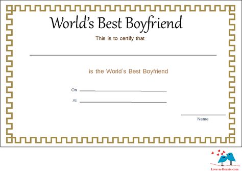 Best Boyfriend Certificate, Boyfriend Certificate, Best Boyfriend Quotes, The Best Boyfriend, Love Cards For Him, Greatest Quotes, Free Gift Certificate Template, Best Boyfriend Ever, Love You Boyfriend