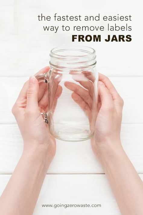 Remove Labels From Jars, Reusing Glass Jars, Remove Jar Labels, Reuse Jars, Sticker Removal, Remove Labels, Bathroom Cleaning Hacks, Work Diy, Zero Waste Living