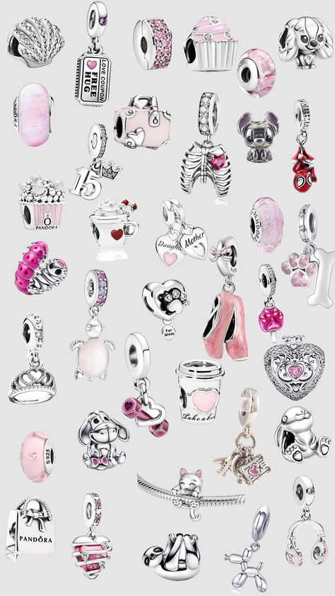 #pandora Aesthetic Pandora Charms, Aesthetic Pandora, Classy Jewelry, Pandora Bracelets, Girly Jewelry, Pandora Charms, Vision Board, Charms, Wallpapers