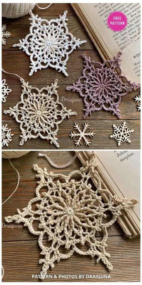 Free Crochet Snowflake Patterns, Crochet Christmas Snowflakes, Crochet Christmas Garland, Crochet Star Patterns, Crochet Christmas Ornaments Free, Crochet Ornament Patterns, Christmas Crochet Patterns Free, Crochet Snowflake Pattern, Crochet Xmas