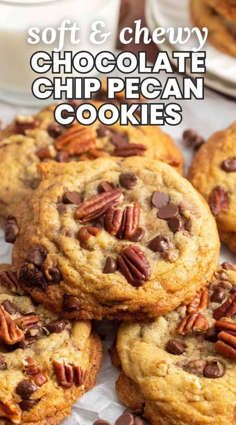 Chocolate Chip And Pecan Cookies, Chocolate Pecan Cookies, Chocolate Chip Pecan Cookies, Sunny Kitchen, Banana Oatmeal Cookies, Cookies Bars, Food Trip, Perfect Chocolate Chip Cookies, Ketosis Diet