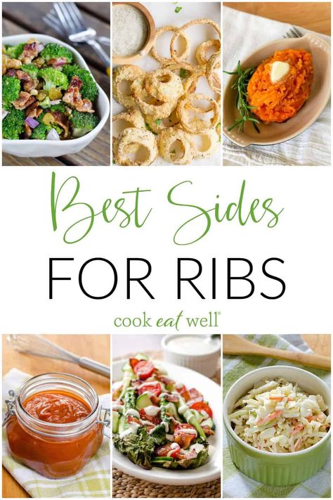 Looking for the best side dishes to serve with ribs? Look no further than these easy recipes for simple, yet healthy sides that taste great with ribs. Ribs Side Dishes Healthy, Sides To Serve With Bbq Ribs, Rib Sides Healthy, Healthy Sides With Ribs, Short Rib Side Dishes, Sides To Make With Ribs, What Goes With Ribs For Side Dishes, Salad To Go With Ribs, What To Serve With Ribs Side Dishes