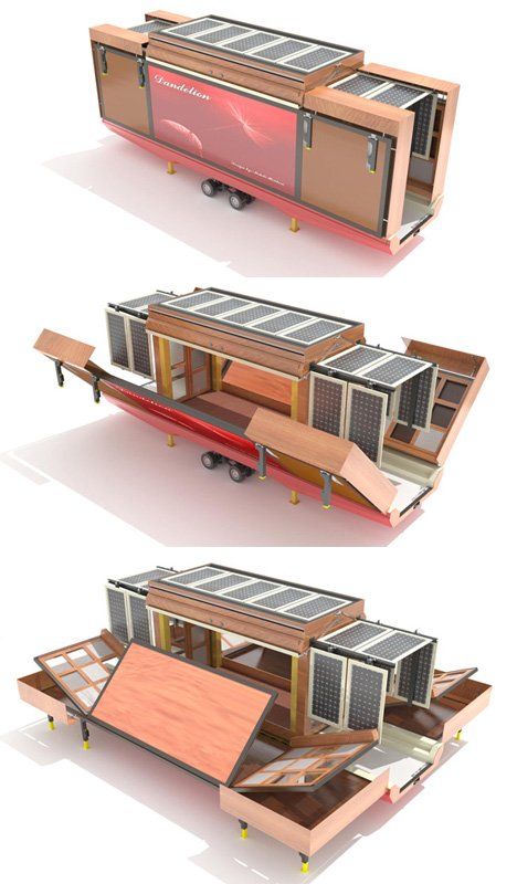 Unboxed: Surprisingly Spacious Flat-Pack House On Wheels | Mobile Home Living Flat Pack Homes, Container Home Designs, Tiny Mobile House, Mobile Home Living, Container Architecture, Casa Container, Tiny Spaces, Container House Design, Houseboat