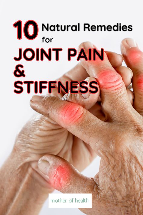 Is joint pain and stiffness a daily struggle for you? Does it hurt when you walk, bend your fingers, knees, or just move in general? Fortunately, pharmaceuticals are not your only option for relief. In this article, we take a look at natural remedies for joint pain and stiffness. Knee Pain Remedy, Joints Pain Remedy, Arthritic Pain, Pain Relief Remedies, Neck Pain Relief, Knee Pain Relief, Joints Pain Relief, Natural Pain Relief, Hip Pain