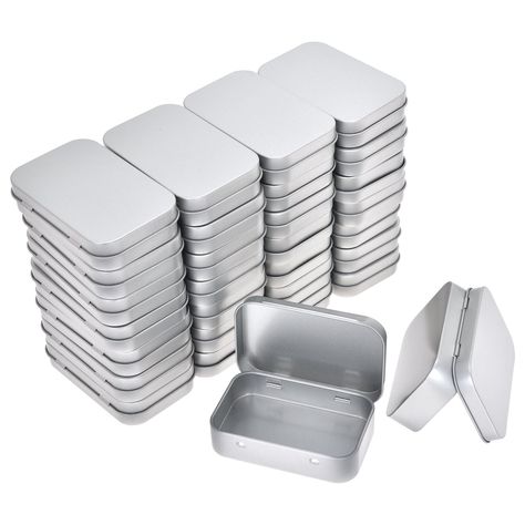 PRICES MAY VARY. 🎈 Hinged Tins Material: These rectangular containers are made of durable tinplate material, can be applied for a long time. Moreover, lightweight and durable. 🎈 Exquisite & Smooth Design: The round edges are smooth without burs and are seamlessly, protect your hands from damage & eliminate any risk of leakage during travel. 🎈 Size: The tins size 95 x 62 x 20 mm/ 3.75 x 2.45 x 0.8 inch (L x W x H); Thickness is 0.23 mm; Good for traveling, store the necessary items, easy to ca Craft Storage Box, Cube Storage Bins, Home Organizer, Mint Tins, Sewing Supplies Storage, Mini Candles, Kit Home, Sewing Organization, Portable Storage