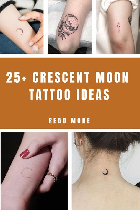 25+ Crescent Moon Tattoo Ideas Crescent Moon Tattoo Ideas, Simple Moon Tattoo, Small Moon Tattoo, Moon Tattoo Ideas, Half Moon Tattoo, Small Moon Tattoos, Crescent Moon Tattoo, Sacred Symbols, Star Tattoos