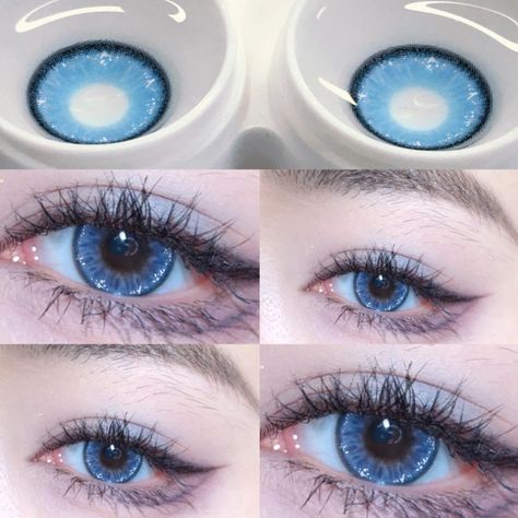 Mata Biru, Eye Lens Colour, Colored Eye Contacts, Cosmetic Contact Lenses, Eye Contacts, Moon Shine, Eye Contact Lenses, Kawaii Makeup, Lenses Eye