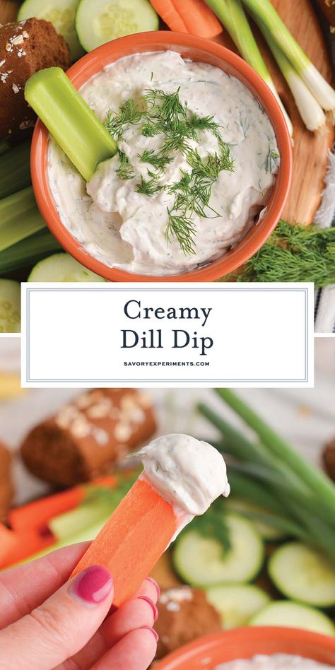 Dill Dip Recipe Sour Cream, Fresh Dill Dip Recipe, Fresh Dill Dip, Dill Veggie Dip Recipe, Dill Dip Recipe, Dill Dip Recipes, Salmon Dip Recipes, Roasted Eggplant Dip, Dill Dip