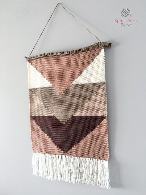 Retro Crochet Wall-Hanging • Spin a Yarn Crochet Diy Crochet Wall Hanging, Retro Crochet, Diy Tapestry, Crochet Wall Hanging, Crochet Wall Art, Weaving Loom Projects, Weaving Wall Hanging, Crochet Wall Hangings, Diy Weaving