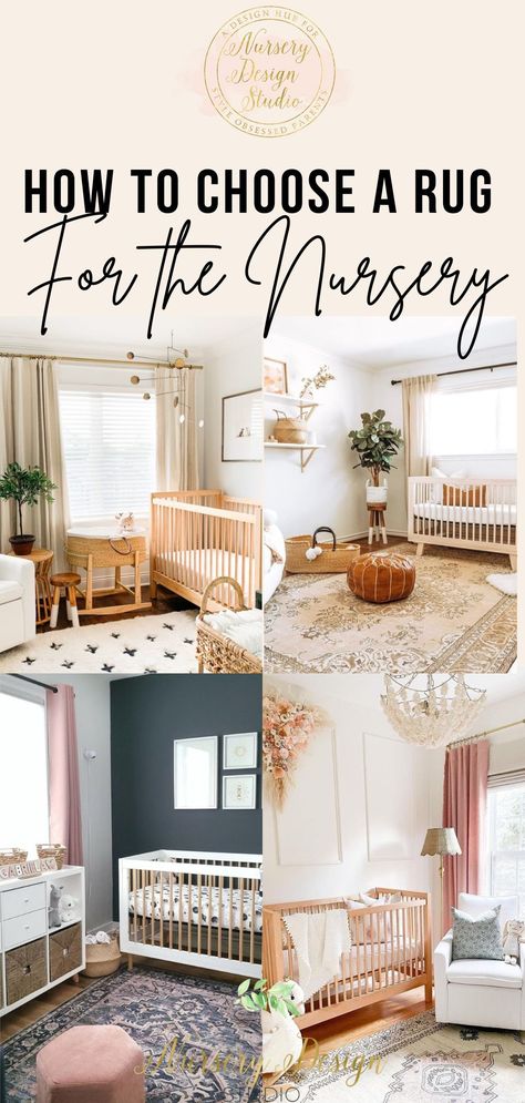 Baby Nursery Rugs Boy, What Size Rug Under Crib, Crib Rug Placement, Area Rug Placement In Nursery, Carpet In Nursery, Round Rug In Front Of Crib, Nursery Rug Guide, Thick Nursery Rug, Nursery With Rug On Carpet