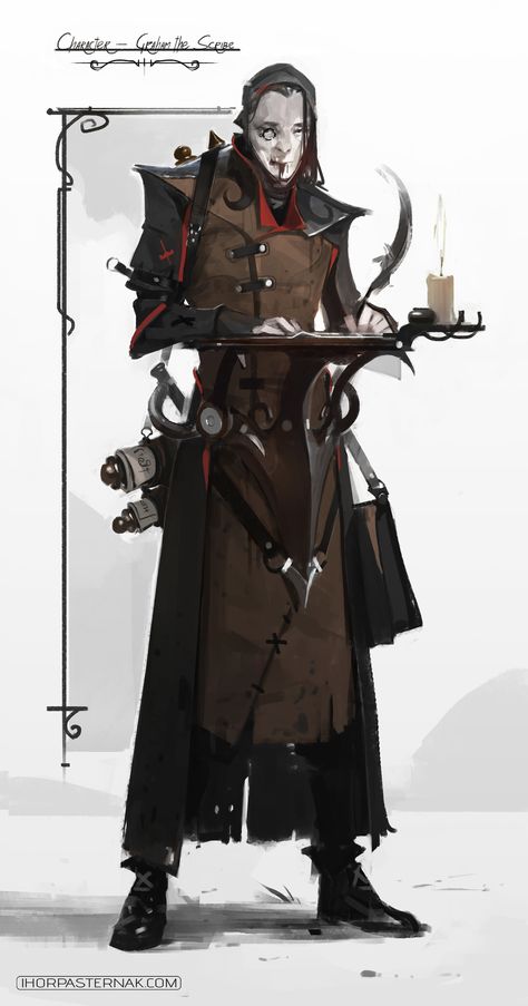 ArtStation - FIELD OF THORNS • GRAHAM THE SCRIBE, IHOR PASTERNAK Dungeons And Dragons Characters, Concept Art Character, Modern Fantasy, Fantasy Warrior, Fantasy Rpg, Creature Concept, Fantasy Inspiration, Dieselpunk, Character Creation