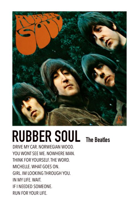 polaroid album cover Movies Minimalist Poster, Alternative Minimalist Album Covers, Movies Minimalist, Rubber Soul Beatles, Alternative Posters, Soul Poster, Minimalist Polaroid Poster, Minimal Posters, Beatles Poster