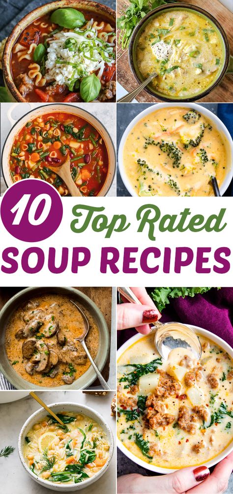 10 BEST Soup Recipes - Love and Marriage Best Rated Recipes On Pinterest, Top Rated Soup Recipes, Gourmet Soup, Best Soup, Chia Seed Recipes, Instant Pot Soup Recipes, Best Soup Recipes, Instant Pot Soup, Incredible Recipes