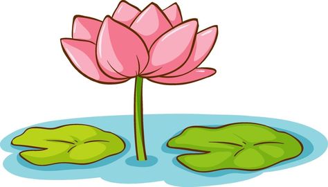 Drawing A Flower, Water Cartoon, Soft Board Decoration, Lotus Drawing, Cartoon Art Drawing, Drawing Nature, Flower Pattern Drawing, Lotus Plant, Art Painting Tools