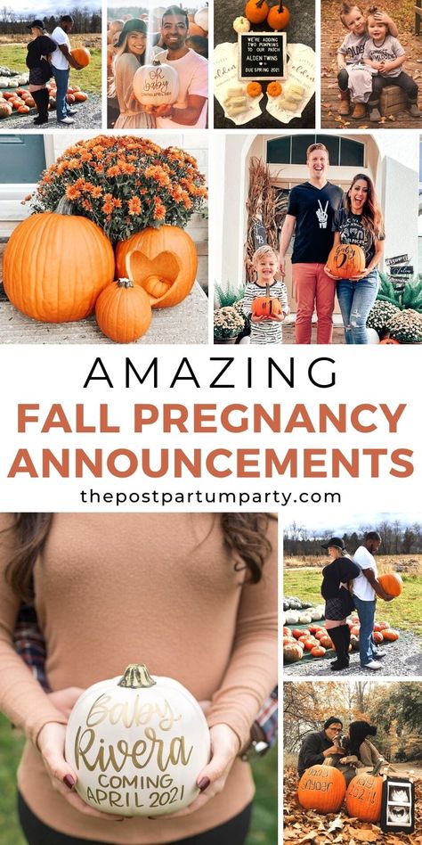 Get ready to announce your bun in the oven this autumn with these adorably festive Fall pregnancy announcements! Warning, lots of cute pumpkin bump photos ahead! Fall Birth Announcement, October Pregnancy Announcement, Pumpkin Baby Announcement, Pumpkin Pregnancy Announcement, Second Baby Announcements, Second Pregnancy Announcements, Baby Announcement Ideas, Fall Baby Announcement, Unique Pregnancy Announcement