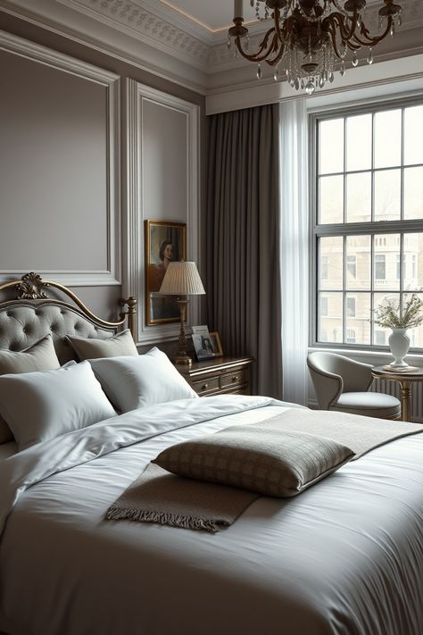 Looking to transform your space? Check out these 15 elegant bedroom ideas that are perfect for creating a cozy yet stylish retreat. From luxurious bedding choices to decorative accents, these tips will help you design a room that speaks to your personal taste and comfort. Whether you're aiming for minimalistic or lavish designs, there's something for everyone Georgian Bedroom Ideas, Minimalist Hotel Room Design, Primary Bedroom Inspiration, Quiet Luxury Bedroom, American Classic Bedroom, Georgian Bedroom, French Bedroom Ideas, Elegant Bedroom Ideas, Elegant Bedrooms