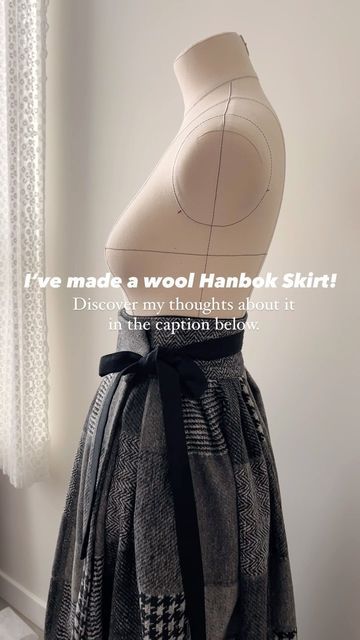 Felt Skirt Pattern, Hanbok Skirt Sewing Pattern, Hanbok Skirt Pattern, Wool Skirt Sewing Pattern, Winter Skirt Pattern, Wool Skirt Pattern, Pleated Pants Pattern, Hanbok Skirt, Skirt Ideas