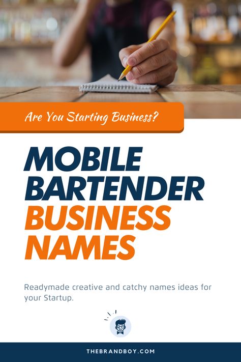 Bartending Services have become quite common within the US. Everyone or the other is looking for related services, and it will be an honor for them if you can provide them with such services.   #businessnames #namesidea #naming #catchynames #MobileBartender Names For A Mobile Bar, Bartender Name Ideas, Cute Mobile Bar Names, Mobile Bar Business Names, Mobile Bartending Business Names, Mobile Bar Names, Mobile Bar Name Ideas, Bar Names Ideas, Mobile Bartending Business