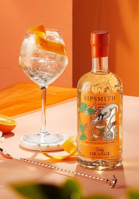 Zesty Orange Spritz | Gin Cocktail Recipes | Sipsmith US Gin Gin Bottle Photography, Cocktails Passionfruit, Beverage Photography Ideas, Sipsmith Gin, Citrus Cocktails, Sloe Gin, Gin Cocktail Recipes, Craft Gin, Beverage Photography