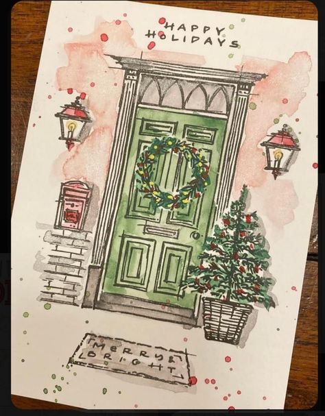 Christmas Gifts Drawing, Tree Craft Ideas, Aesthetic Tree, Gifts Drawing, Christmas Wallpaper Aesthetic, Christmas Sketch, Gift Painting, Illustration Noel, Christmas Card Art