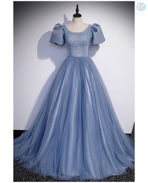 Prom Dress Blue, Blue Evening Dress, Blue Evening Gowns, Corset Dress Prom, Long Prom Gowns, Evening Dresses With Sleeves, Blue Dress Formal, Blue Evening Dresses, Blue Tulle