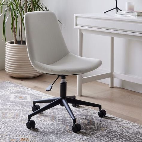 Furniture Desk Chair Up to 60% Off Clearance | West Elm Desk Chairs For Bedroom, Bedroom Desk Chair, Study Desk Chair, Small Office Chair, Rolling Desk Chair, Office Chair White, White Desk Chair, Cute Desk Chair, Rolling Office Chair