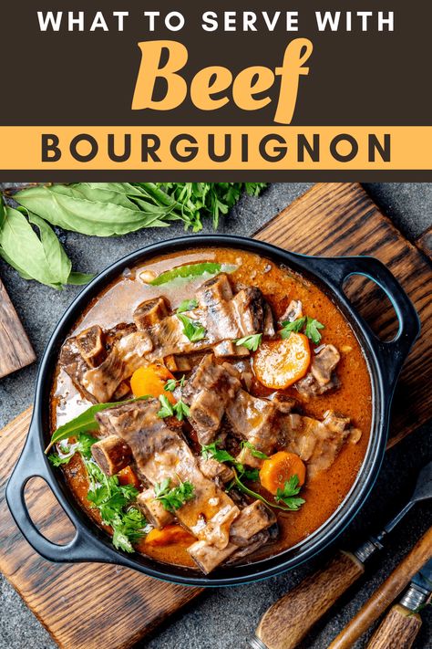 Transform your beef bourguignon into a meal to remember with these 13 stunning side dishes. From mashed potatoes to broccolini, these sides are sure to be a hit. Side Dishes For Beef, Savory Side Dishes, Tender Beef Stew, Soup And Salad Combo, Wine Gravy, Red Wine Gravy, French Soup, Roasted Red Potatoes, Beef Bourguignon