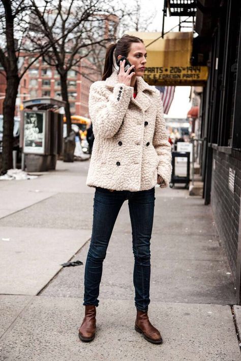 Shop this look on Lookastic:  http://lookastic.com/women/looks/beige-fur-jacket-navy-skinny-jeans-dark-brown-leather-chelsea-boots/6859  — Beige Fur Jacket  — Navy Skinny Jeans  — Dark Brown Leather Chelsea Boots Brown Chelsea Boots Outfit, Chelsea Boot Outfits Women, Dark Brown Chelsea Boots, Brown Leather Chelsea Boots, Chelsea Boots Outfit, Jeans Street Style, Brown Chelsea Boots, Boating Outfit, Chelsea Boots Women