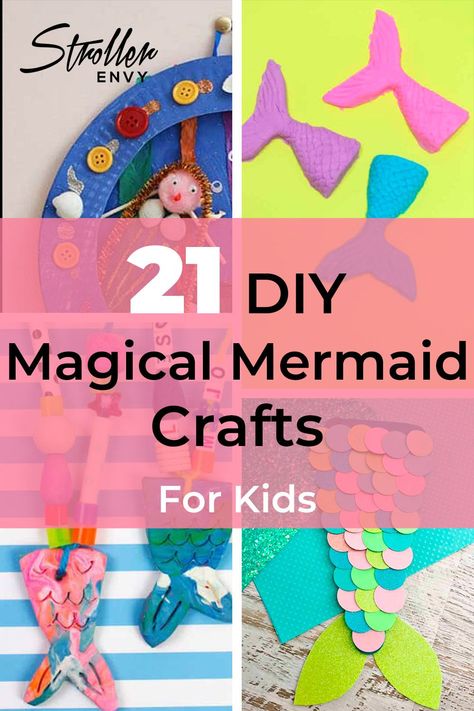 Mermaid crafts for kids are a super popular activity, and we’ve gathered 21 of the best to share with you today. There is something about mermaids that kids of all ages find magical. Activities For Mermaid Birthday Party, Mermaid Arts And Crafts For Kids, Mermaid Toddler Craft, Preschool Mermaid Craft, Easy Mermaid Craft, Mermaid Crafts For Toddlers, Mermaid Birthday Activities, Little Mermaid Crafts For Kids, Mermaid Crafts For Adults