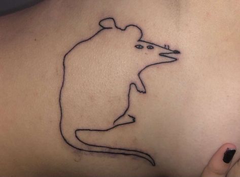 rat which is also a tattoo Rat Hand Tattoo, 3 Rats Tattoo, Double Headed Rat Tattoo, Rat Heart Tattoo, Goldfish Cracker Tattoo, Cute Rat Tattoo Small, Jerboa Tattoo, Backrooms Tattoo, Funny Rat Tattoo