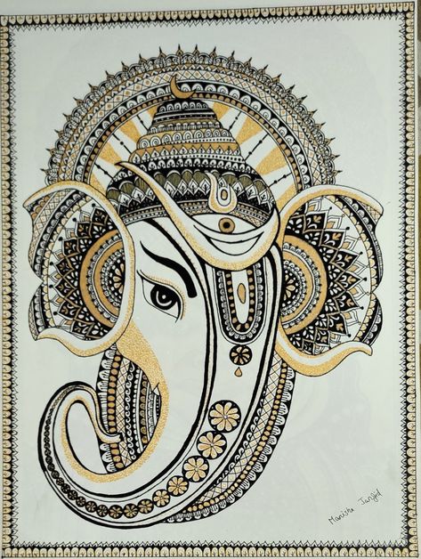 Gods Mandala Drawing, Lord Ganesh Mandala Art, Mandala Ganpati Drawing, Krishna Ji Mandala Art, Ganpati Doodle Art, Ganpati Bappa Mandala Art, Ganesha Madhubani Painting, Ganesh Ji Mandala Art, God Mandala Art