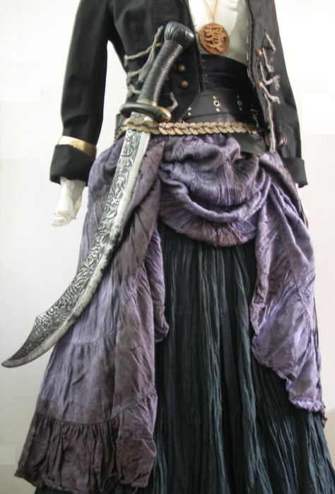 Complete Women's Pirate Costume in Purple / Black, Upcycled - 13 Pieces Including a Jacket Sword. $350.00, via Etsy. Women's Pirate Costume, Purple Pirate, Ladies Costumes, Pirate Halloween Costume, Pirate Garb, Renn Faire, Pirate Costumes, Pirate Cosplay, Female Pirate Costume