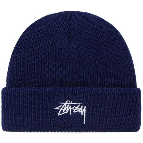 Stussy Stock HO17 Cuff Beanie ($55) ❤ liked on Polyvore featuring accessories, hats, cuff beanie, stussy hat, cuffed beanie, navy blue hat and cuffed beanie hats Stussy Hat, Navy 5-panel Hats For Streetwear, One Size Blue Beanie, One Size Blue Beanie Cap, Navy Blue Hat, Navy Beanie, Handmade Blue Beanie, One Size, Navy Hat, Navy Hats