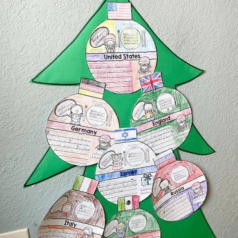 3 Favorite Classroom Christmas Activities (Religious and Non-Religious) - Firstgraderoundup Christmas Craftivity First Grade, Christmas Lessons For Kids, Christmas Around The World 1st Grade, Christmas Opinion Writing First Grade, Christmas Around The World 2nd Grade, Christmas In The Classroom, Polar Express Movie, Classroom Christmas Activities, Christmas Lesson