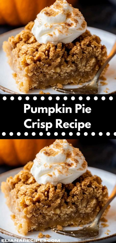 Looking for a pumpkin pie recipe that's easy? Try this Pumpkin Pie Crisp Recipe! A delicious twist on traditional pumpkin recipes, perfect for dessert, dinner ideas, or lunch recipes. Fresh Pie Pumpkin Recipes, Pumpkin Pie Crisp Recipe, Pumpkin Pie Filling Recipe, Pumpkin Pie Crisp, Pumpkin Crisp Recipe, Pie Recipe Easy, Best Pumpkin Pie Recipe, Pumpkin Crisp, Pumpkin Pie Recipe Easy