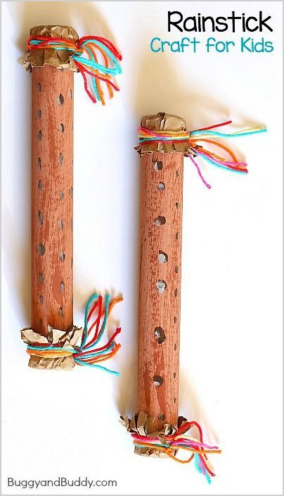 Rainstick Craft and science activity for Kids - Explore sound with a homemade instrument! ~ BuggyandBuddy.com Stem Musical Instruments For Kids, Paper Towel Roll Instruments, Rain Stick Crafts Preschool, Homemade Rain Stick, How To Make Rain Sticks, Paper Towel Roll Rain Stick, Rain Sticks Craft, Rainsticks Preschool, Rain Sticks Diy