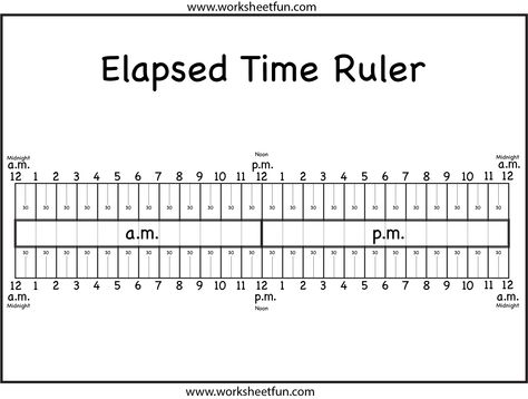 elapsed time ruler Math Secrets, Elapsed Time Worksheets, Time Elapsed, Multisensory Teaching, Math Signs, Nanny Job, Third Grade Activities, Elementary Learning, Third Grade Science