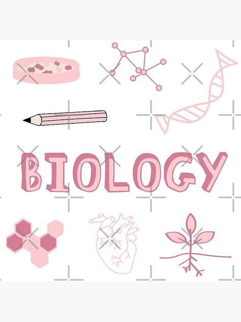 "Pink Biology Subject Pack" Poster by The-Goods | Redbubble Biology Notes Aesthetic Cover, Pink Biology Aesthetic, Biologi Aesthetic, Biology Aesthetic Cover, Binder Aesthetic Cover Ideas, Biology Binder Cover, Biology Cover Page Design, Aesthetics Study, Biology Design