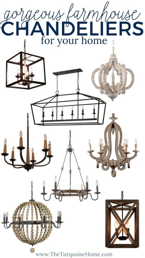 The most GORGEOUS Farmhouse Chandeliers for your home! #chandelier #farmhousedecor #farmhouselighting #homedecor #lighting Farmhouse Chandelier Living Room, Dining Room Farmhouse Lighting, Farmhouse Dining Lighting, Arizona Farmhouse, Dining Room Chandelier Farmhouse, Farmhouse Lighting Fixtures, Farmhouse Dining Room Chandelier, Light Fixtures Dining Room, Farmhouse Lighting Dining