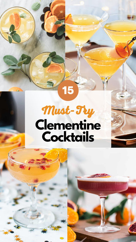 Clementine Cocktails Citrus Cocktail Recipes, Clementine Cocktail, Citrus Cocktails, Batch Cocktails, Cocktails To Try, Lemonade Drinks, Citrus Twist, Sweet Citrus, Citrus Fruit