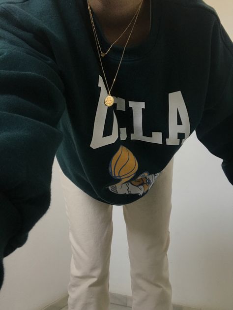 #outfits #california #ucla #inspirational Ucla Outfit, Youtube Girlies, Ucla Sweatshirt, Sweatshirt Aesthetic, Ice Skater, Sweatshirt Outfit, Green Sweater, Dodge Charger, Sweater Outfits