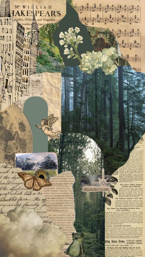 #vintage #scrapbook #nature #forest #forestcore #green #greenaesthetic Nature Theme Scrapbook, Forest Scrapbook Ideas, Nature Title Page, Nature Journal Aesthetic, Forest Journal Ideas, Nature Scrapbook Ideas, Forest Collage Wallpaper, Forest Aesthetic Collage, Green Scrapbook Aesthetic